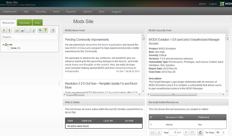 MODX Contenido Web