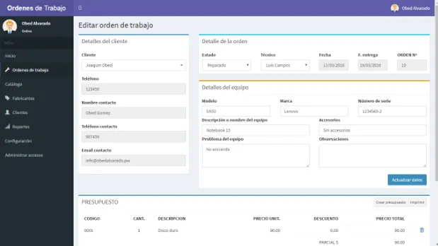Sistema web
